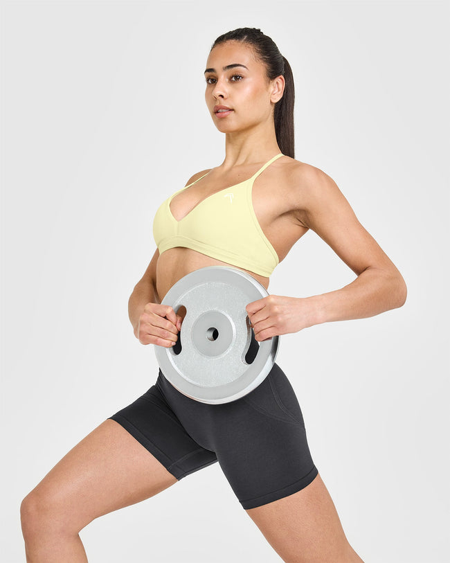 EasyLiftâ„¢ Ultra Minimal V Neck Bralette | Pastel Yellow