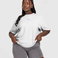 Raising The Bar Oversized Washed T-Shirt | Light Grey Marl