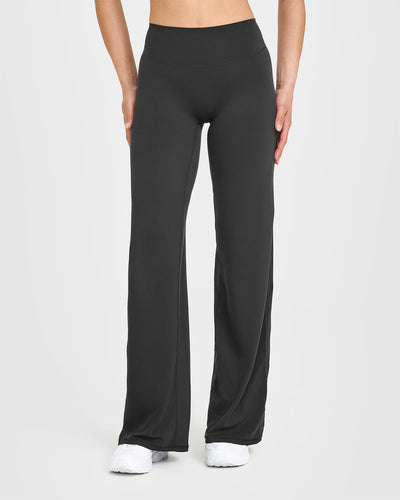 SoftMotionâ„¢ Straight Leg Bottoms with White Logo | Soft Black