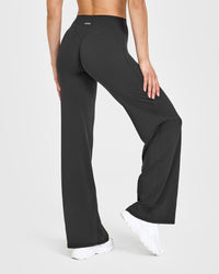 SoftMotionâ„¢ Straight Leg Bottoms with White Logo | Soft Black