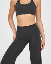 SoftMotionâ„¢ Straight Leg Bottoms with White Logo | Soft Black