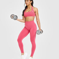EasyLiftâ„¢ Halter Bralette with White Logo | Velvet Pink