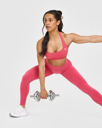 EasyLiftâ„¢ Halter Bralette with White Logo | Velvet Pink