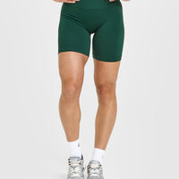 Effortless Seamless Shorts with White Logo | Racing Green
