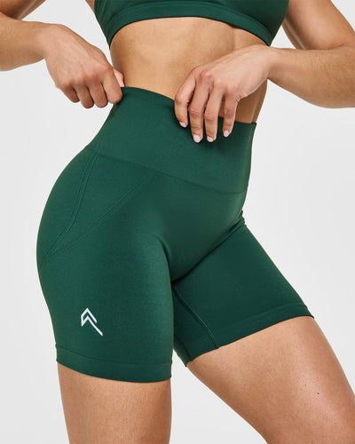 Effortless Seamless Shorts with White Logo | Racing Green