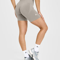 Effortless Seamless Shorts with White Logo | Warm Sand