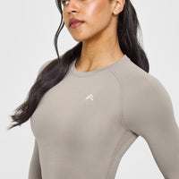 Go To Seamless Fitted Long Sleeve Top | Warm Sand