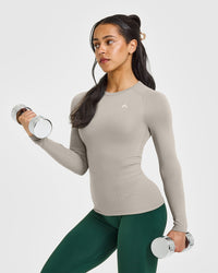 Go To Seamless Fitted Long Sleeve Top | Warm Sand