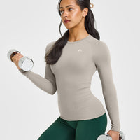 Go To Seamless Fitted Long Sleeve Top | Warm Sand