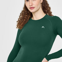 Go To Seamless Fitted Long Sleeve Top | Racing Green