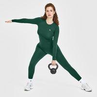 Go To Seamless Fitted Long Sleeve Top | Racing Green