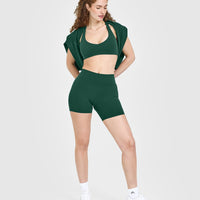 SoftMotion™ Bralette with White Logo | Dark Racing Green