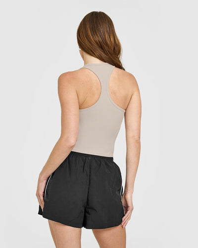 Mellow™ Rib Square Neck Mid Vest with Built in Bra Shelf | Cloud Grey