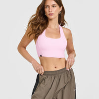 Mellow™ Rib Square Neck Bra | Chalk Pink