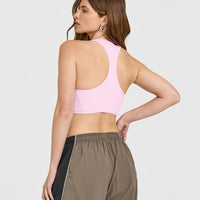 Mellow™ Rib Square Neck Bra | Chalk Pink