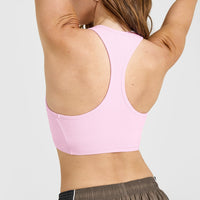 Mellow™ Rib Square Neck Bra | Chalk Pink