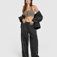 Mellow™ Rib Square Neck Bra | Moss Brown
