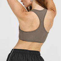 Mellow™ Rib Square Neck Bra | Moss Brown