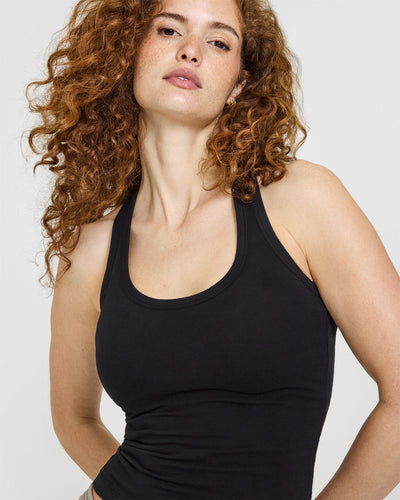 Cotton Fitted Vest | Black