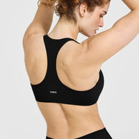 SoftMotion™ Bralette with White Logo | Black