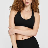 SoftMotion™ Bralette with White Logo | Black