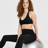 SoftMotion™ Bralette with White Logo | Black