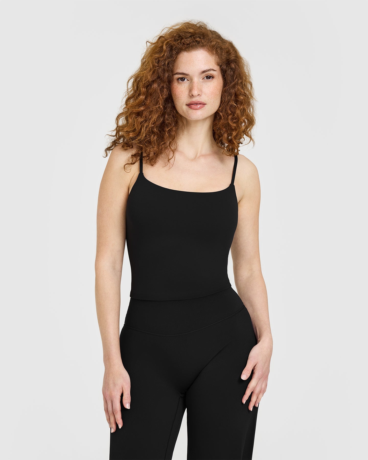SoftMotion™ Strappy Mid Vest with Built in Bra Shelf | Black