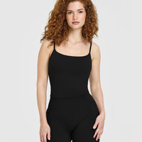 SoftMotion™ Strappy Mid Vest with Built in Bra Shelf | Black