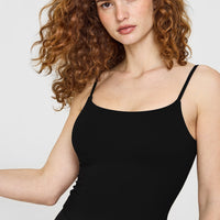 SoftMotion™ Strappy Mid Vest with Built in Bra Shelf | Black