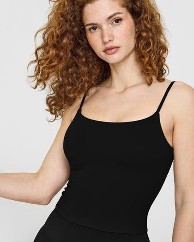 SoftMotion™ Strappy Mid Vest with Built in Bra Shelf | Black