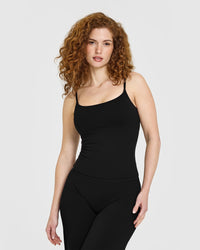 SoftMotion™ Strappy Vest with Built in Bra Shelf | Black