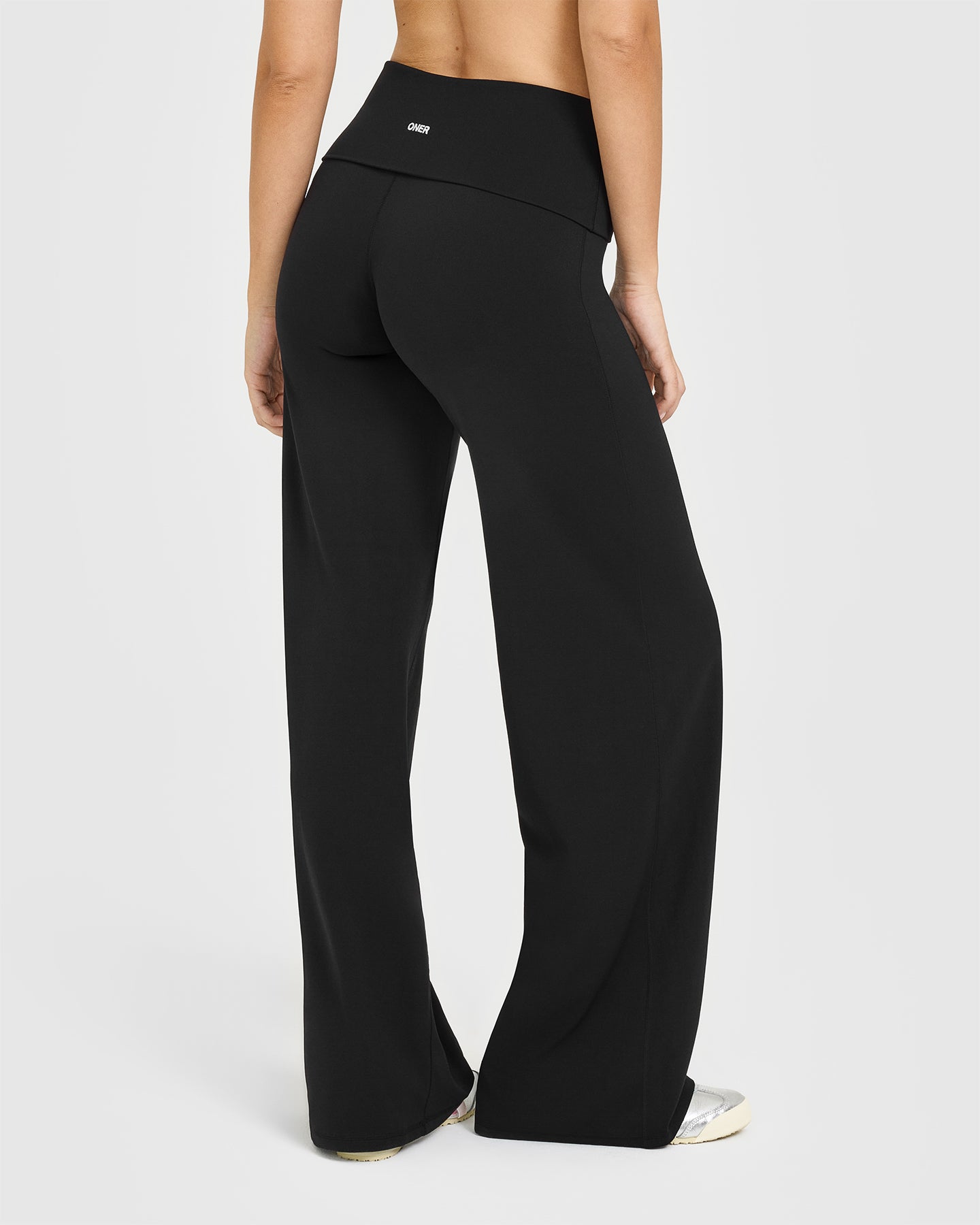 SoftMotion™ Fold Over Straight Leg Bottoms | Black