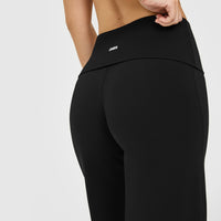 SoftMotion™ Fold Over Straight Leg Bottoms | Black