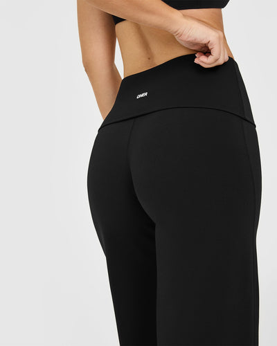 SoftMotion™ Fold Over Straight Leg Bottoms | Black