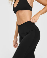 SoftMotion™ Fold Over Straight Leg Bottoms | Black