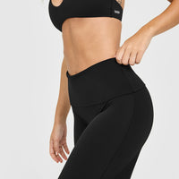 SoftMotion™ Fold Over Straight Leg Bottoms | Black