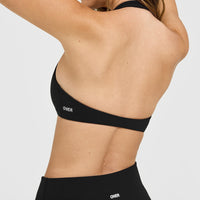 SoftMotion™ Minimal Halter Neck Bralette | Black