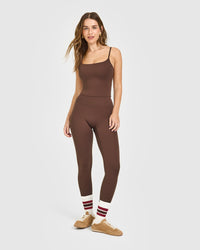 SoftMotion™ Strappy Mid Vest with Built in Bra Shelf | Espresso Brown