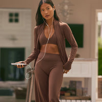 SoftMotion™ Jacket with White Logo | Espresso Brown