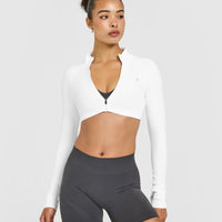 EnhanceLiftâ„¢ Seamless Crop Jacket | White