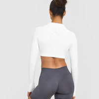 EnhanceLiftâ„¢ Seamless Crop Jacket | White