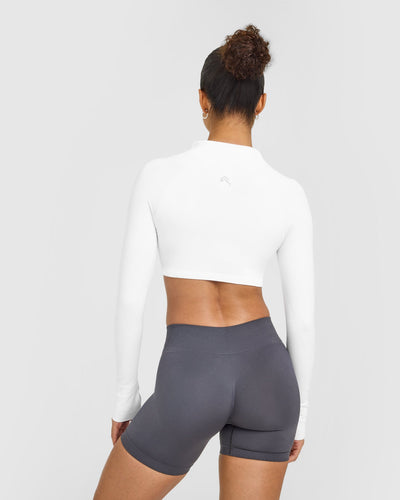 EnhanceLiftâ„¢ Seamless Crop Jacket | White