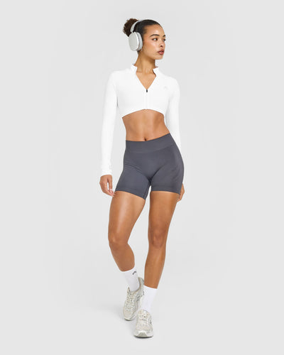 EnhanceLiftâ„¢ Seamless Crop Jacket | White