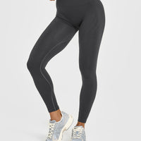 EnhanceLiftâ„¢ Seamless Leggings with White Logo | Coal