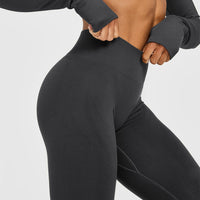 EnhanceLiftâ„¢ Seamless Leggings with White Logo | Coal