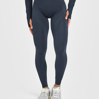 EnhanceLiftâ„¢ Seamless Leggings with White Logo | True Blue