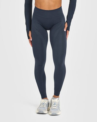 EnhanceLiftâ„¢ Seamless Leggings with White Logo | True Blue