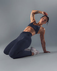 EnhanceLiftâ„¢ Seamless Leggings with White Logo | True Blue