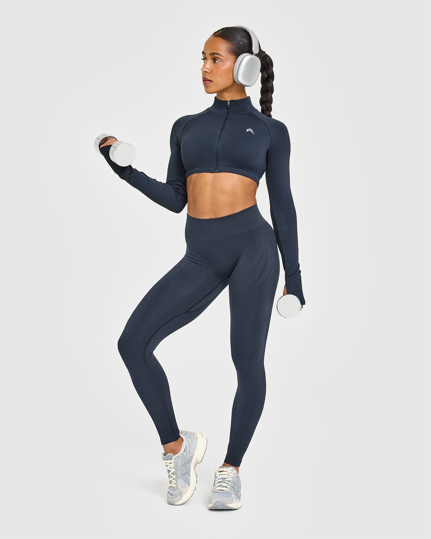 EnhanceLiftâ„¢ Seamless Leggings with White Logo | True Blue