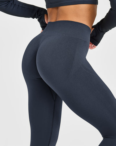 EnhanceLiftâ„¢ Seamless Leggings with White Logo | True Blue